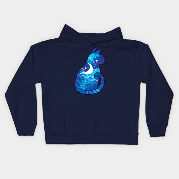 Spirit Moon Cat Kids Hoodie by MichelleScribbles